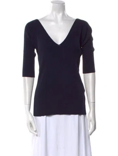 Pre-owned Weekend Max Mara V-neck Sweater W/ Tags In Blue