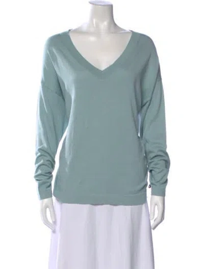 Pre-owned Weekend Max Mara V-neck Sweater W/ Tags In Blue