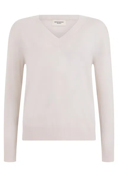 Weekend Max Mara V-neck Sweater In White
