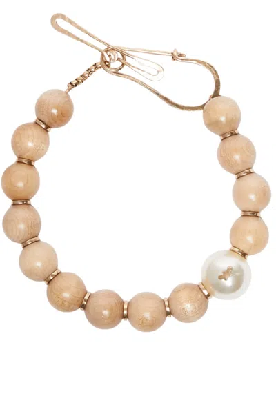 Weekend Max Mara Vodka Circular Necklace In Wood In Naturale