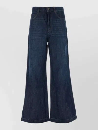 Weekend Max Mara Volpino Trousers Wide Leg Belt Loops In Blue