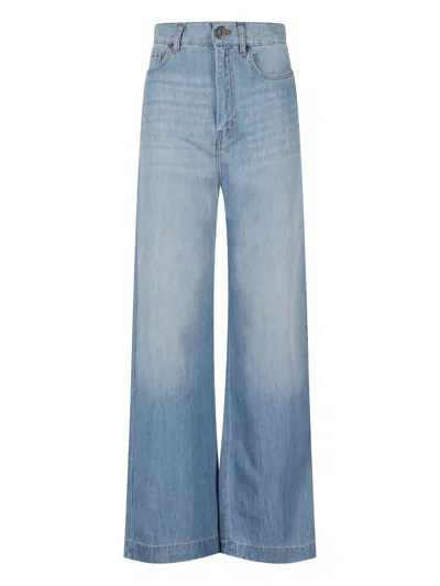 Weekend Max Mara Volpino Wide-leg Cotton Jeans In Blue