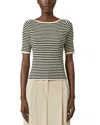 Weekend Max Mara Weekend Maxmara Slim-fit Stretch Viscose T-shirt Beige In Gray