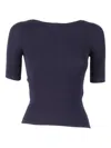 Weekend Max Mara Waser Ribbed T-shirt In Blue