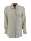 Weekend Max Mara Washed Silk Shirt-ecru In Multi