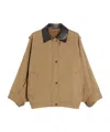 Weekend Max Mara Omens Desert Dorema Contrast-collar Cotton Blend Jacket In Brown