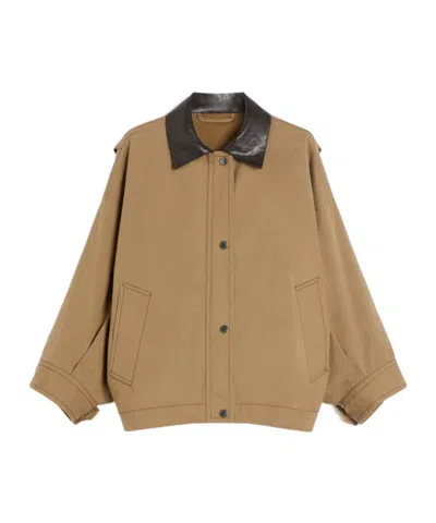 Weekend Max Mara Water-repellent Cotton Jacket In Brown