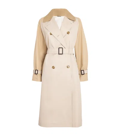 Weekend Max Mara Water-repellent Reversible Trench Coat In White