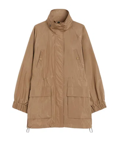 Weekend Max Mara Water-repellent Taffeta Windbreaker In Brown