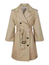 Weekend Max Mara Trench Doppiopetto Elodia Beige In Beige