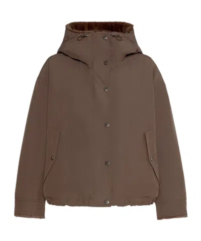 Weekend Max Mara Water-repellent Canvas Jacket In Brown
