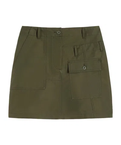 Weekend Max Mara Water-repellent Canvas Mini Skirt In Green