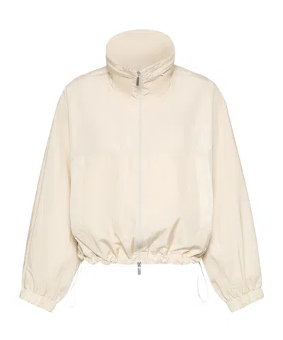Weekend Max Mara Water-repellent Canvas Windbreaker In Neutral