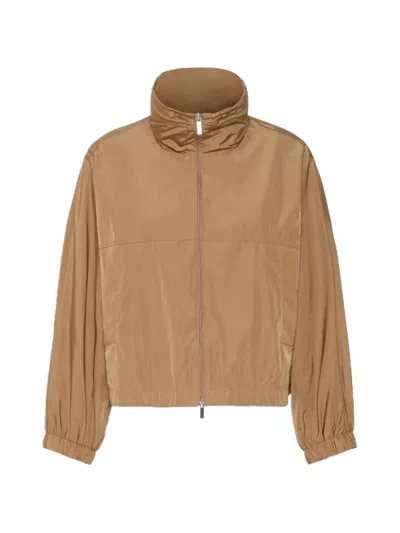 Weekend Max Mara Water-repellent Canvas Windbreaker In Brown