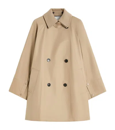 Weekend Max Mara Water-repellent Gabardine Trench Coat In Beige