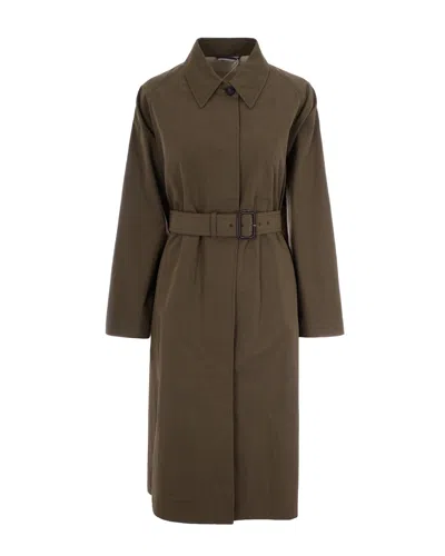Weekend Max Mara Water-repellent Gabardine Trench Coat In Brown