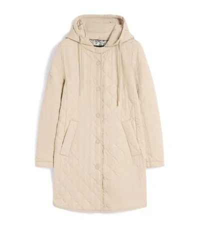 Weekend Max Mara Water-repellent Quilted Parka Coat In Beige