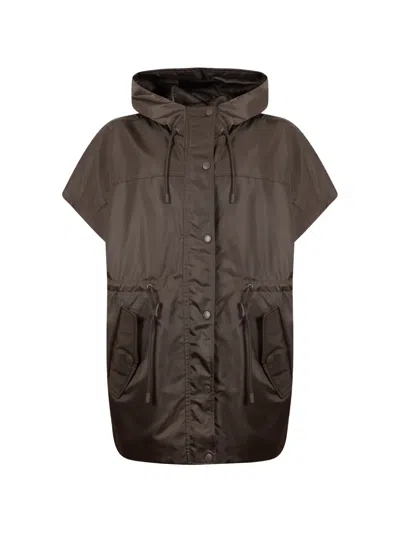 Weekend Max Mara Water-repellent Twill Padded Gilet In Brown