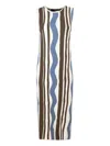 Weekend Max Mara Lacca Dress In Patterned Viscose In Blue