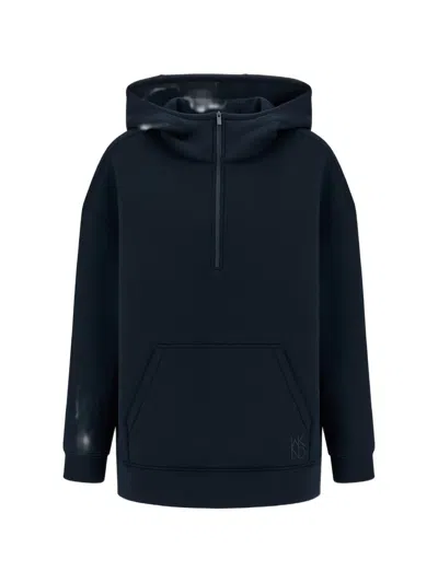 Weekend Max Mara Wdkradura High-neck Half-zip Hoodie In Blue