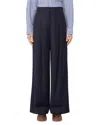 Weekend Max Mara Weekend 2 Globale Wool Blend Pleated Pants In Blue