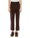 Weekend Max Mara Omens Wine-coloured Marruca Straight-leg Cotton-corduroy Trousers In Brown
