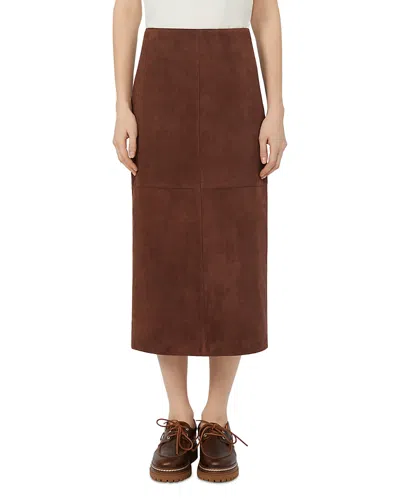Weekend Max Mara Weekend 2 Pala Leather Skirt In Burgundy