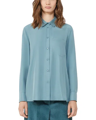 Weekend Max Mara Weekend 2 Pamir Washed Silk Shirt In Blue
