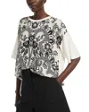 Weekend Max Mara T-shirt In Seta Stampata E Jersey In Ivory