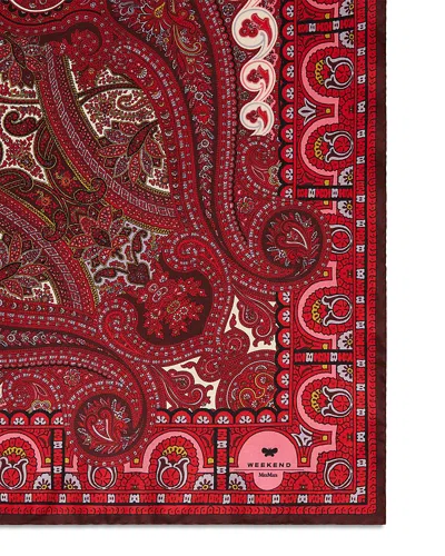 Weekend Max Mara Weekend Accesori 2 Onestonenew Red Purple Silk Scarf