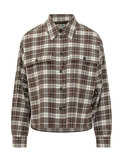 Weekend Max Mara Weekend By Max Mara Check Pattern Wool-cotton Shirt In Check Castagna
