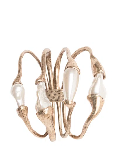 Weekend Max Mara Weekend By Max Mara Logo-embellished Metallic Scarf In Nude