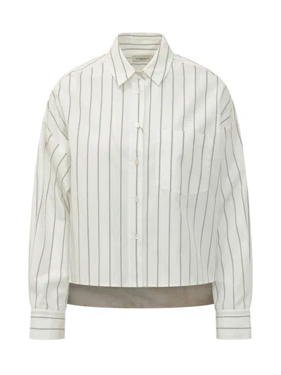 Weekend Max Mara Weekend By Max Mara Striped 100% Cotton Shirt In White