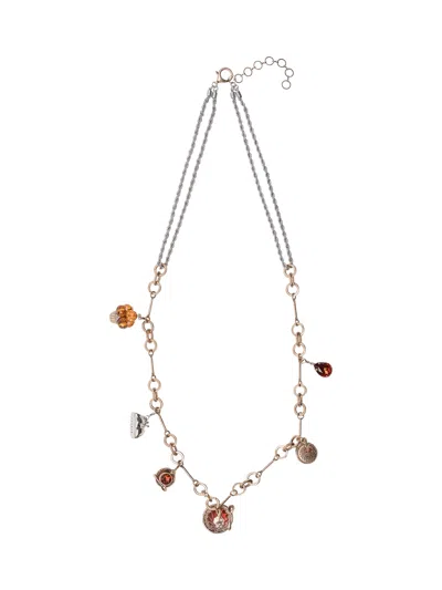 Weekend Max Mara Weekend By Max Mara Vintage-finish Metal Necklace In Oro Vintage