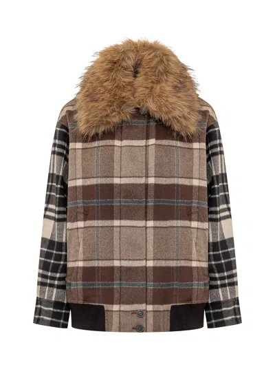 Weekend Max Mara Weekend By Max Mara Weekend Wool Blend Knit Lined Overcoat Jacket In Multi