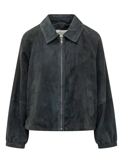 Weekend Max Mara Weekend By Max Mara Zuppa Goat Leather Jacket In Blue