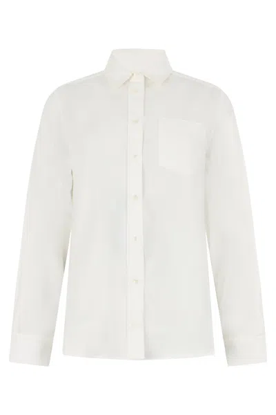Weekend Max Mara Weekend Cotton Long-sleeve Shirt In Gray