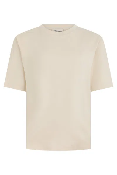 Weekend Max Mara Weekend Crew Neck Cotton T-shirt In Neutral