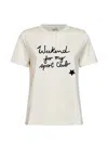 Weekend Max Mara Text-print Jersey Cotton T-shirt In Neutral