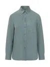 Weekend Max Mara Green Silk Shirt In Blue