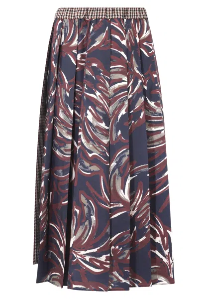 Weekend Max Mara Weekend Maxmara - Gonna - 460911 - Blue/bordeaux In Multi