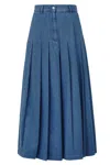 Weekend Max Mara Gonna Punzia In Denim Di Cotone In Blue