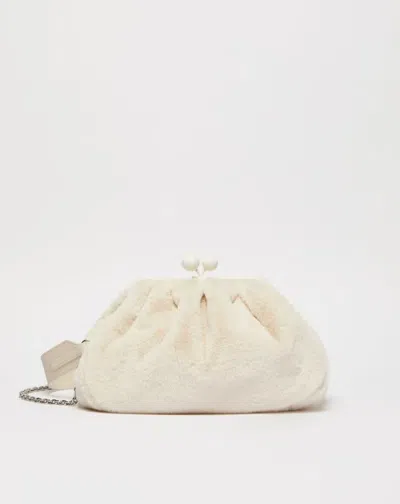Weekend Max Mara Omens Ivory Pasticcino Gianna Faux-fur Clutch Bag In Beige