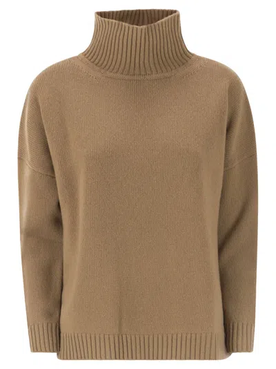 Weekend Max Mara Weekend Maxmara Borgia Wool Turtleneck Sweater In Brown