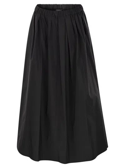 Weekend Max Mara Weekend Maxmara Bruno1234 Long Taffeta Skirt In Black