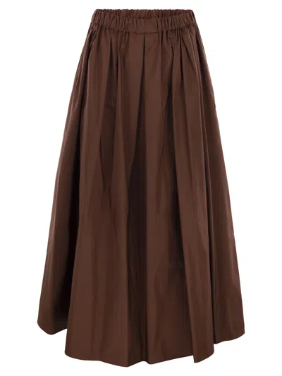 Weekend Max Mara Weekend Maxmara Bruno1234 Long Taffeta Skirt In Brown
