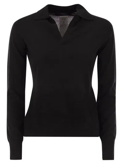 Weekend Max Mara Weekend Maxmara Cappa Wool And Cashmere Polo Shirt In Black