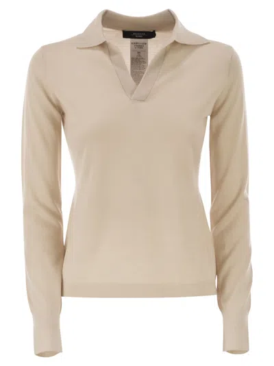 Weekend Max Mara Weekend Maxmara Cappa Wool And Cashmere Polo Shirt In Neutral