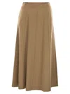 Weekend Max Mara Weekend Maxmara Circeo Jersey Skirt With Draped Effect In Brown