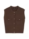 Weekend Max Mara Weekend Maxmara Cotton-blend Yarn Gilet Chocolate In Brown